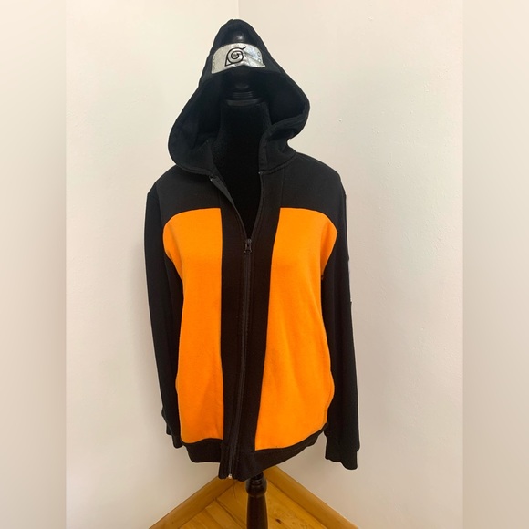 Ripple Junction Black and Orange Hoodie - Picture 1 of 12
